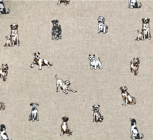 Shabby Dogs Natural Tablecloth
