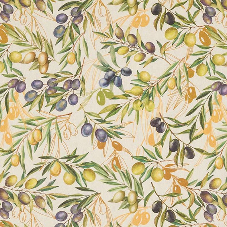 Olive Branches Natural Tablecloth