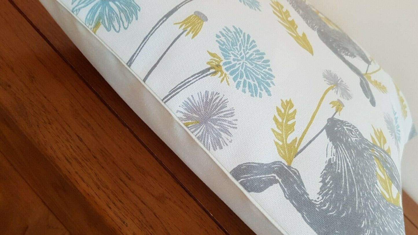 Easter Cushion Cover March Hare Mineral Blue Design 12" 14" 16" 17" 18" 20" 22" 24" 26" Handmade 100% Cotton - CushionCoverAndDecor