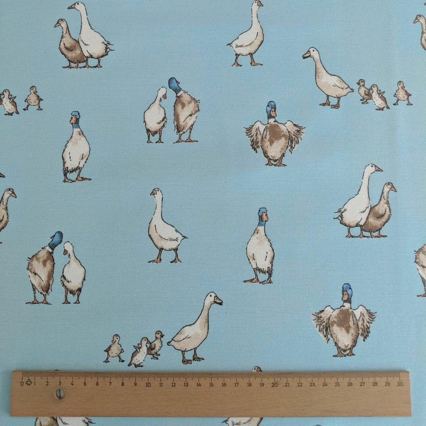 Easter Tablecloth , Napkins Shabby Ducks Design , Cotton Rich Linen Look Fabric , Tablecloth UK - CushionCoverAndDecor