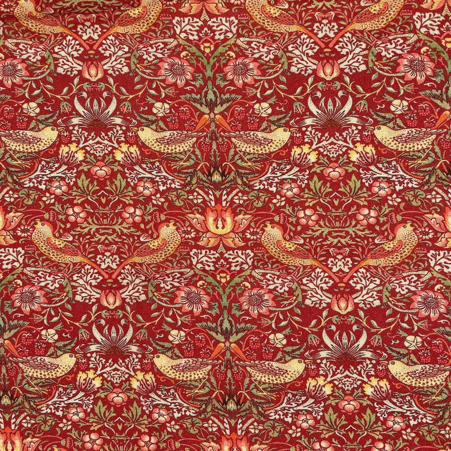 William Morris Strawberry Thief Tablecloth - Crimson Red Available In Many Sizes