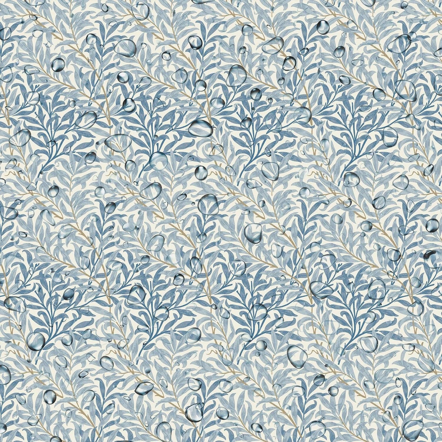 William Morris Willow Bough Sea Breeze Coated Tablecloth Water Resistant Outdoor