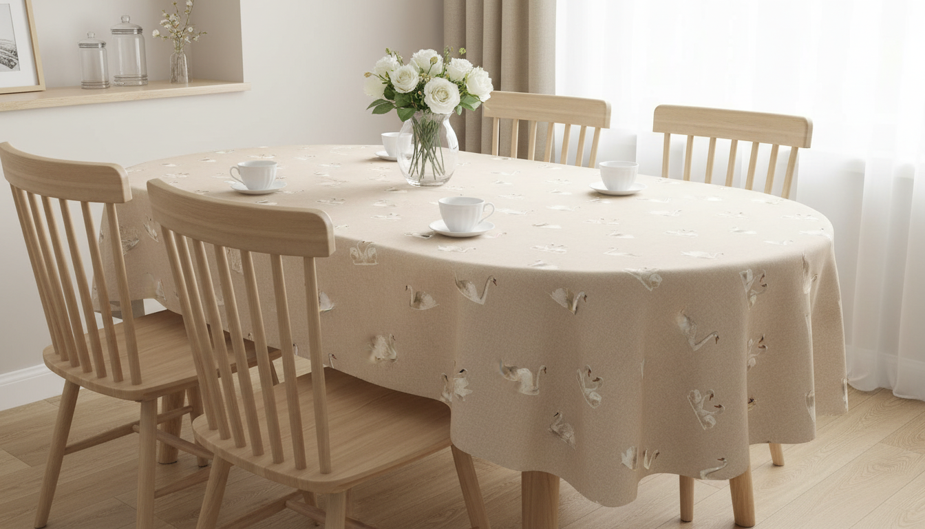 Swans Wildlife Natural Tablecloth