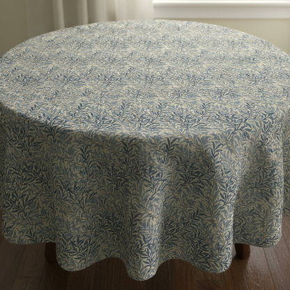 William Morris Willow Bough Sea Breeze Coated Tablecloth Water Resistant Outdoor