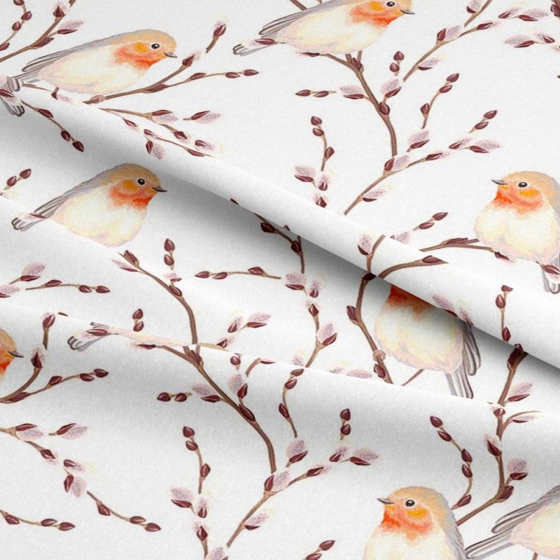 Winter Robin Christmas Tablecloth Available In Many Sizes