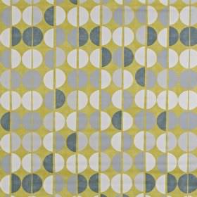 Retro Dot Print Cushion Cover - Yellow , Grey & Blue - Mid Century Modern Style