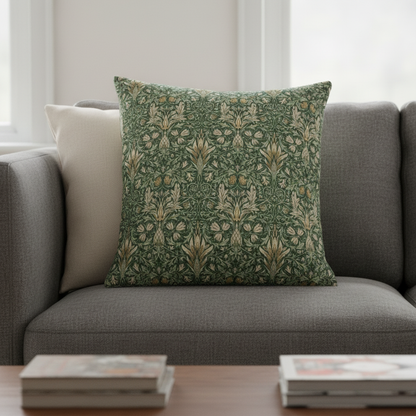 William Morris Snakeshead Forest Green Cushion Cover