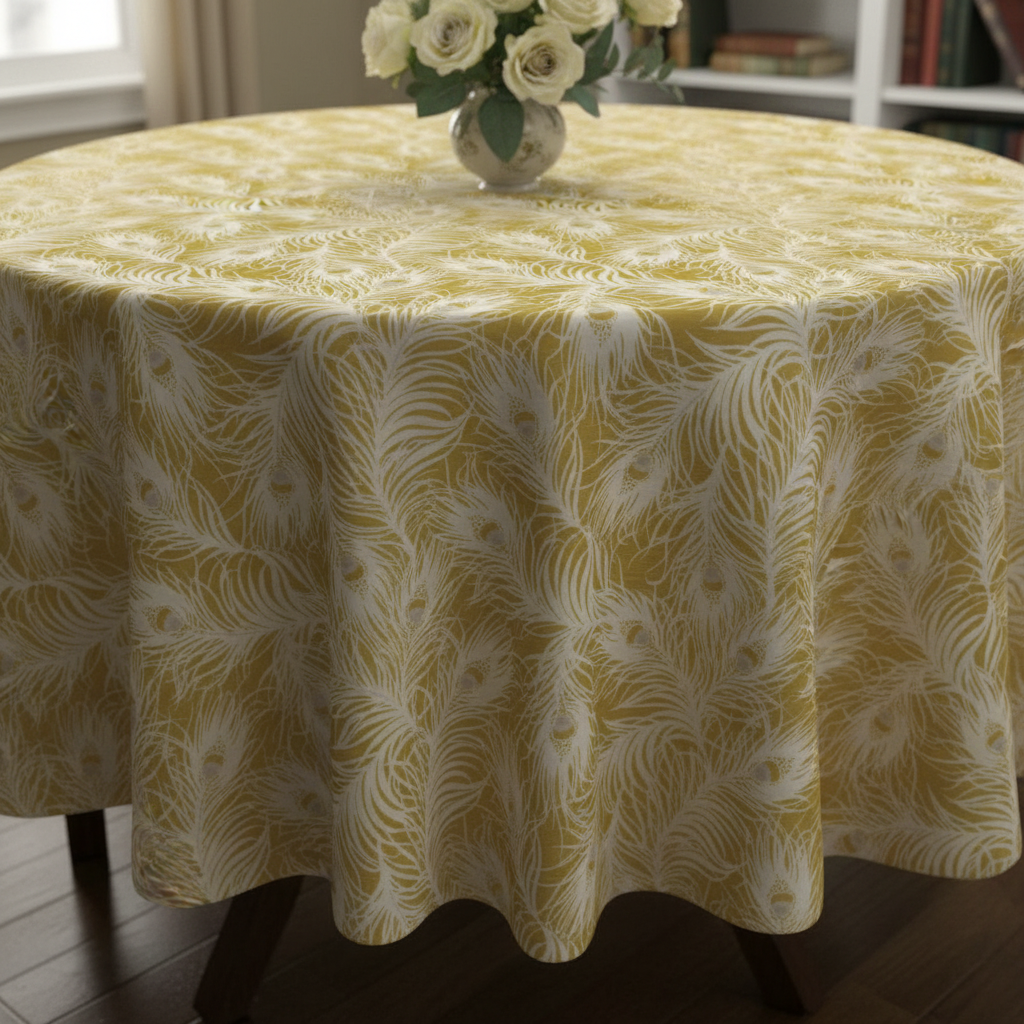 Harper Peacock Feather Tablecloth