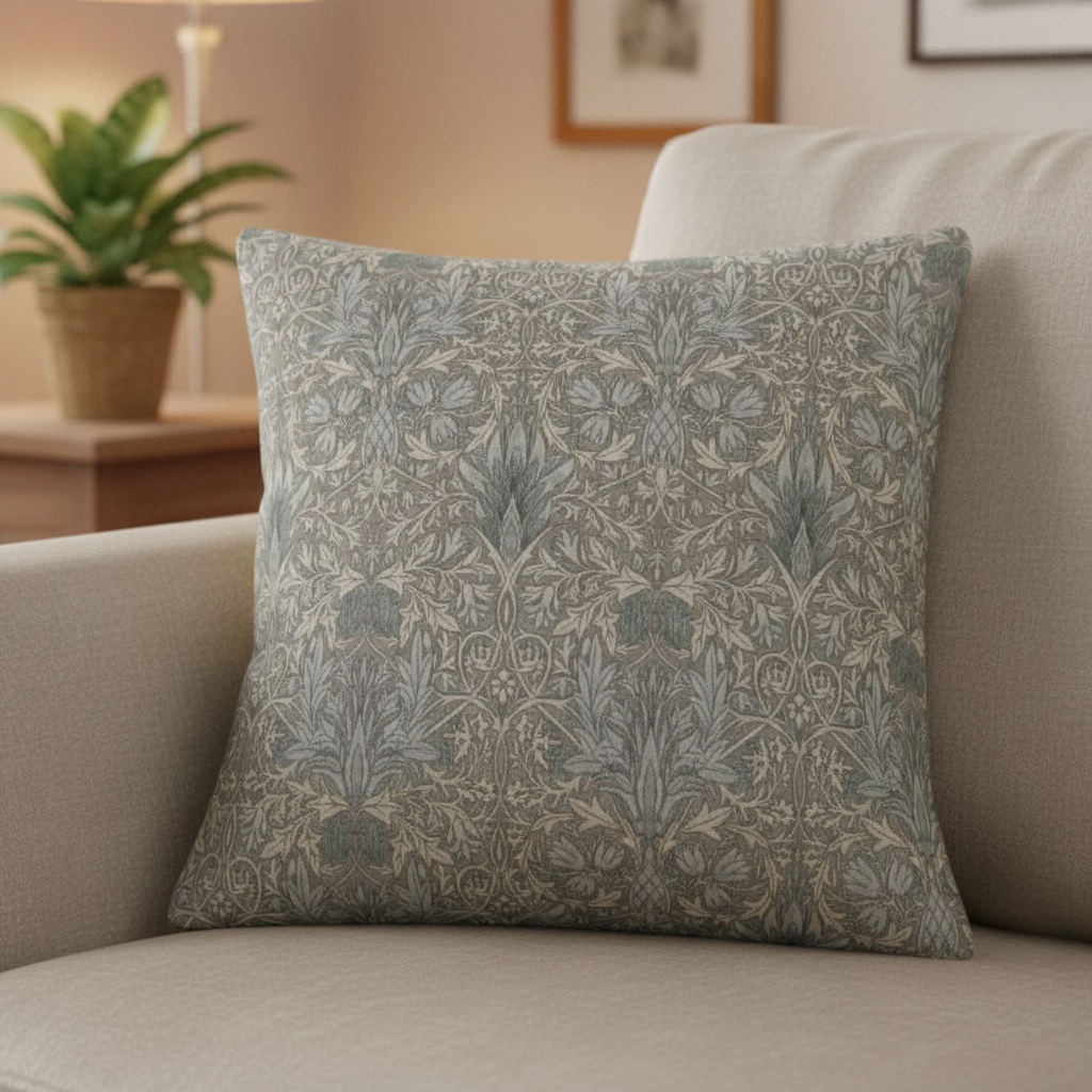 William Morris Snakeshead  Dove Grey Cushion Cover