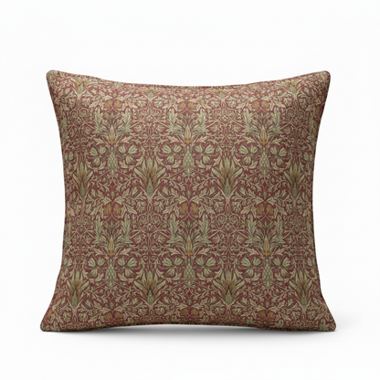 William Morris Snakeshead Wine Red Cushion Cover