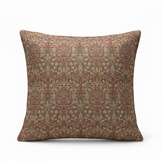 William Morris Snakeshead Wine Red Cushion Cover