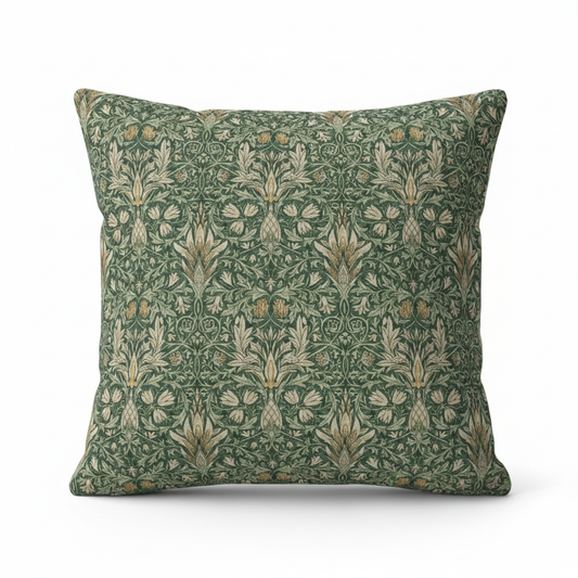 William Morris Snakeshead Forest Green Cushion Cover