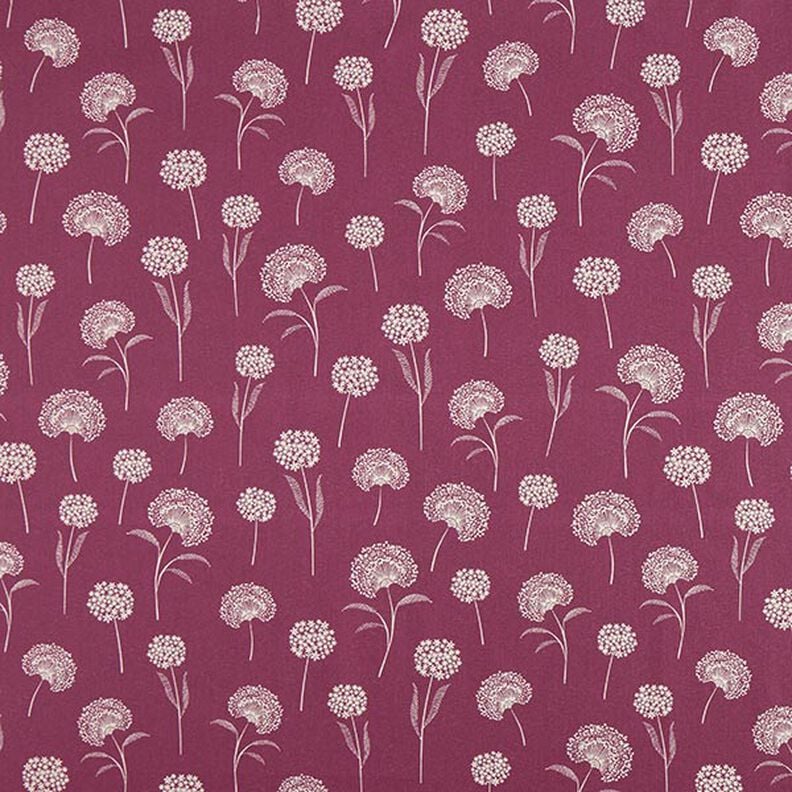 Dandelions Burgundy Natural Tablecloth Available In Many Sizes