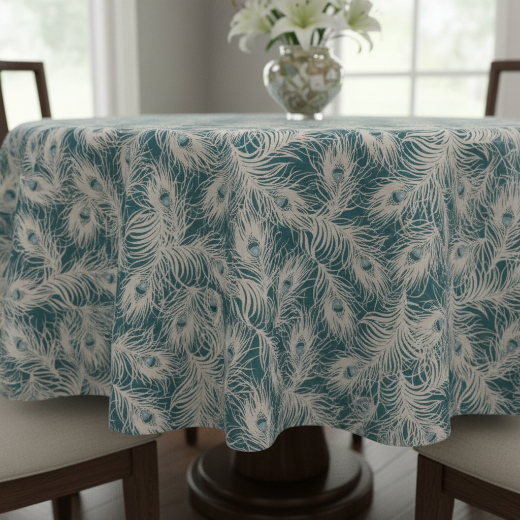 Harper Peacock Feather Tablecloth