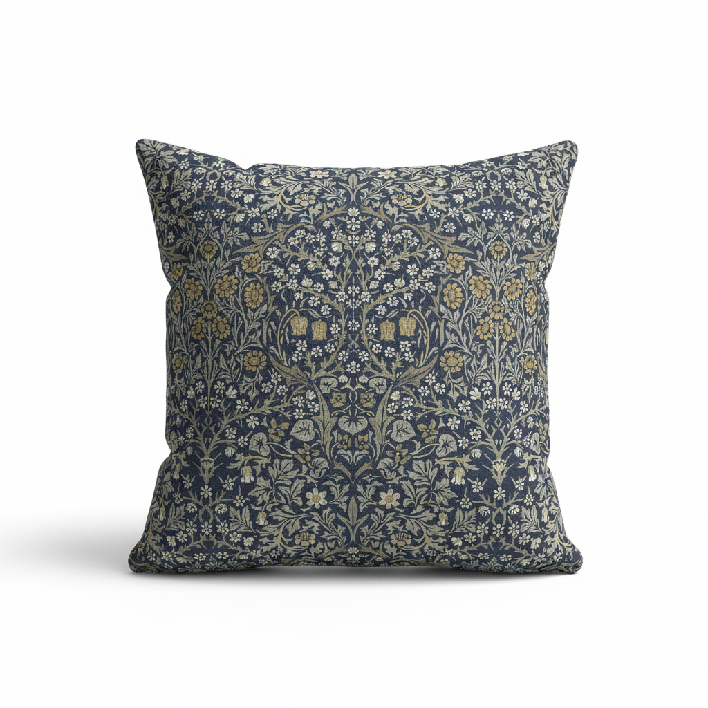 William Morris Blackthorne Floral River Blue Cushion Cover