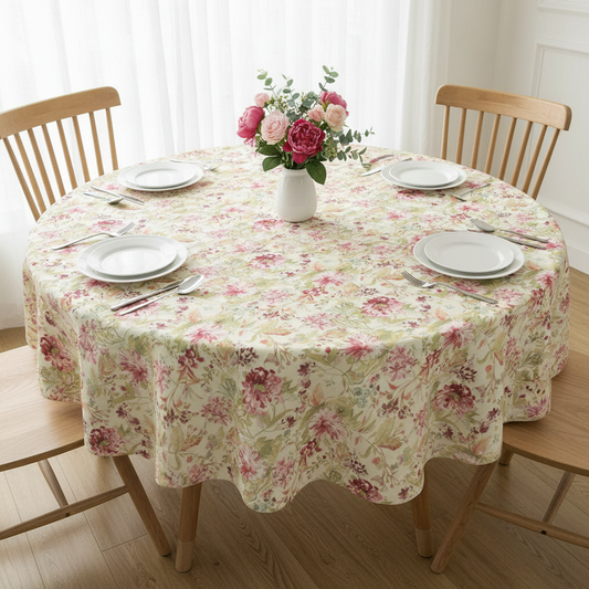 Watercolour Flowers Floral Tablecloth