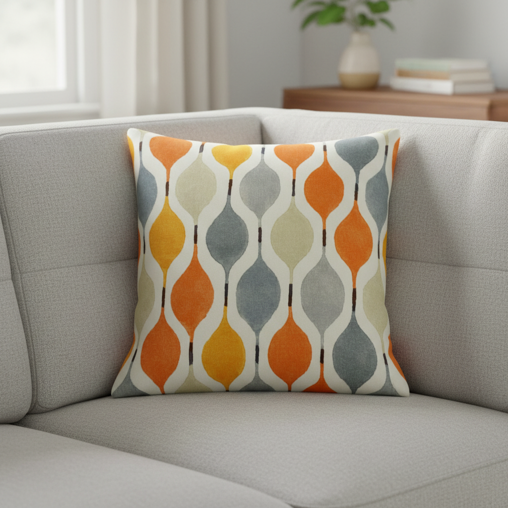 Verve Juice Orange Geometric Cushion Cover