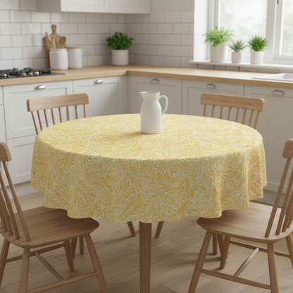 William Morris Larkspur Ochre Yellow Tablecloth