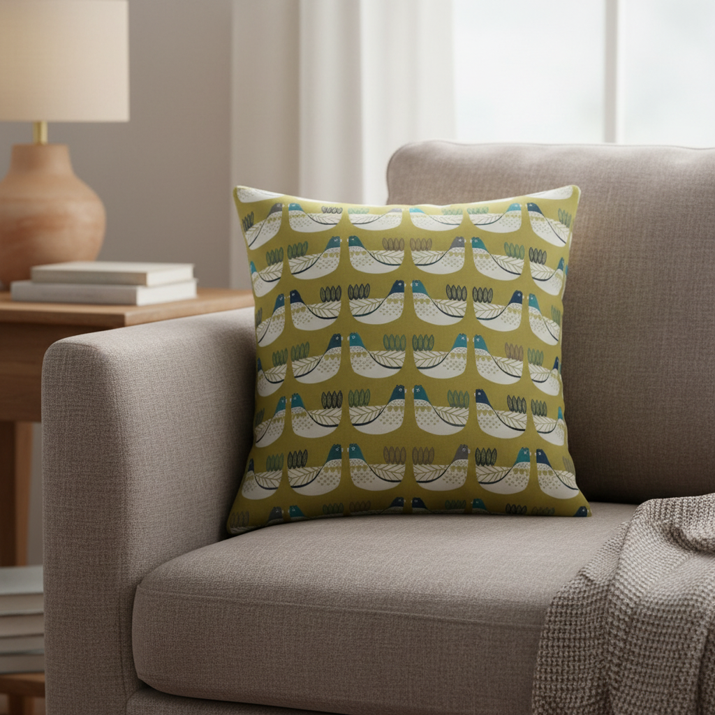 Cluck Cluck Hens Chicken Capri Green Cushion Cover