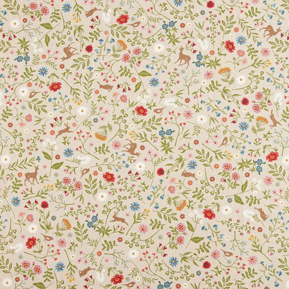 Woodland  Forest Animals Flowers Tablecloth