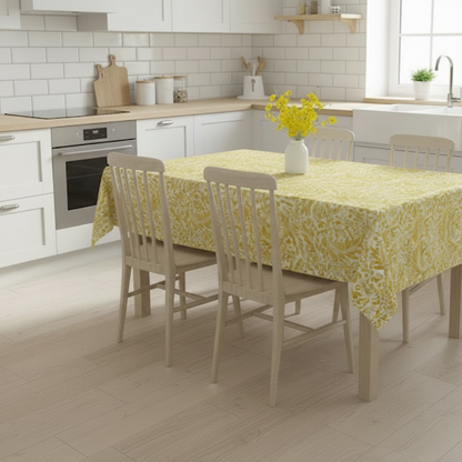 William Morris Larkspur Ochre Yellow Tablecloth