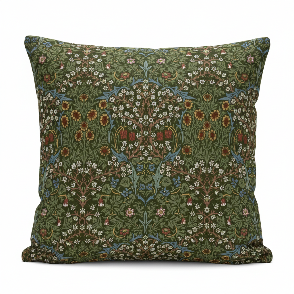 William Morris Blackthorne Floral Forest Cushion Cover