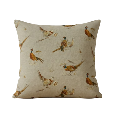 Rustic Pheasant Pattern Beige Cushion Cover