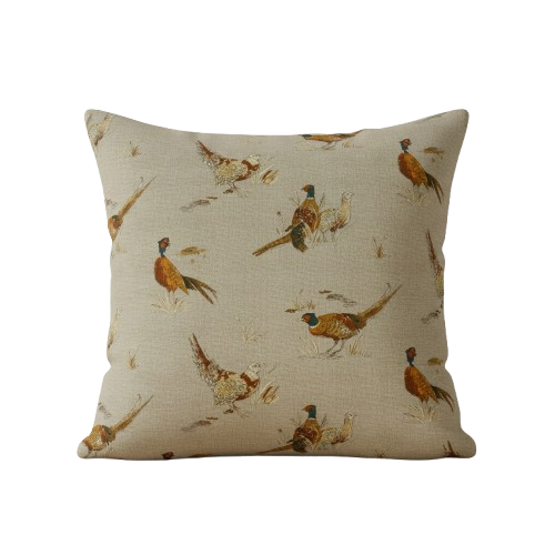 Rustic Pheasant Pattern Beige Cushion Cover