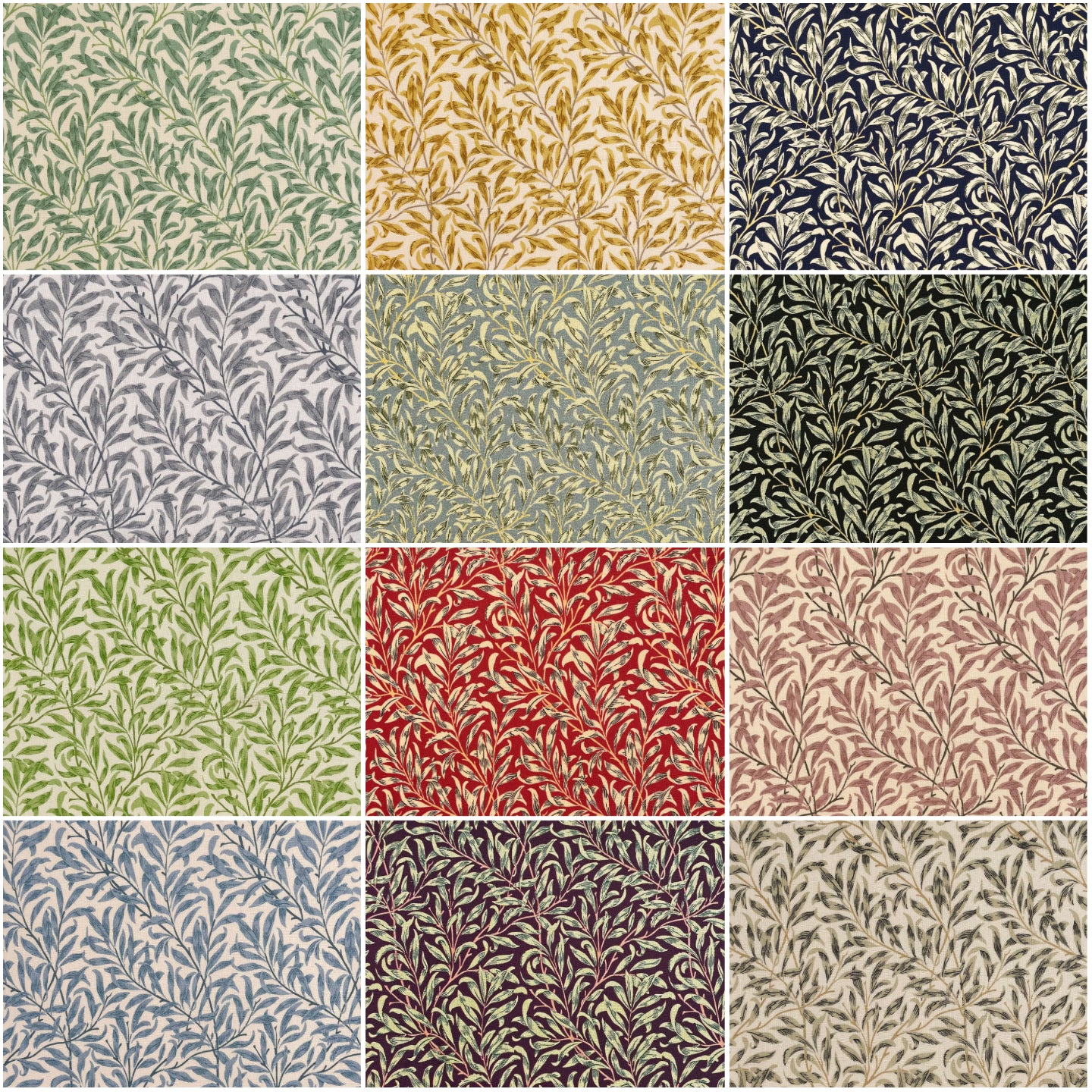 Oval William Morris Willow Bough Tablecloth Various Size