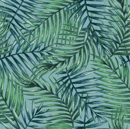 Palm Tree Leaves Coated Outdoor Water Repellent Tablecloth Available In Many Sizes