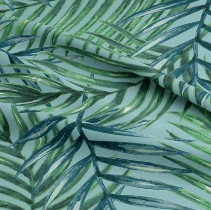 Palm Tree Leaves Coated Outdoor Water Repellent Tablecloth Available In Many Sizes
