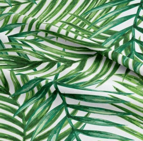 Palm Tree Leaves Coated Outdoor Water Repellent Tablecloth Available In Many Sizes