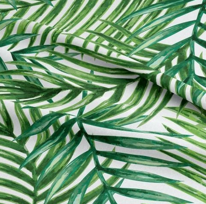 Palm Tree Leaves Coated Outdoor Water Repellent Tablecloth Available In Many Sizes
