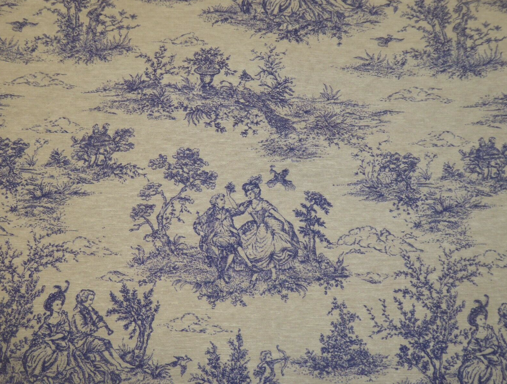 Toile de Jouy Vintage French Blue Tablecloth