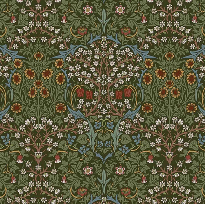 William Morris Blackthorne Floral Forest Cushion Cover