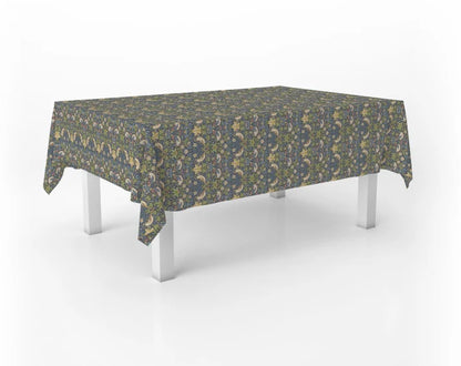 William Morris Strawberry Thief Navy Coated Tablecloth