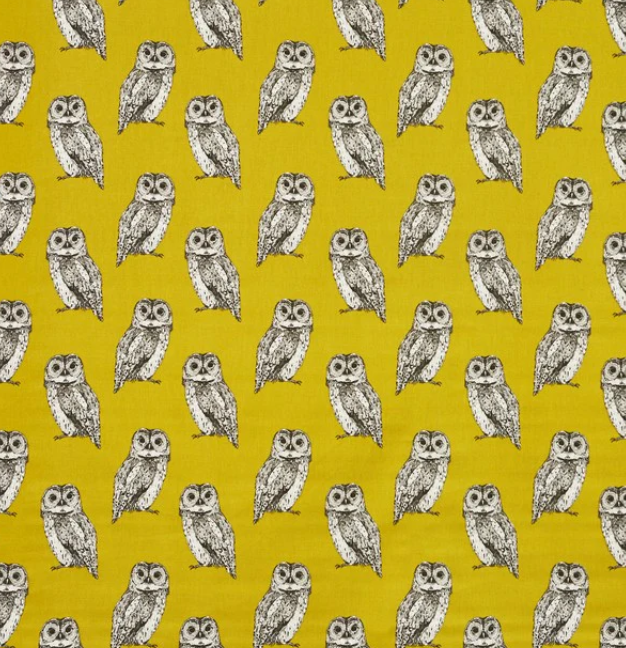 Owl Saffron Grey Cushion Cover