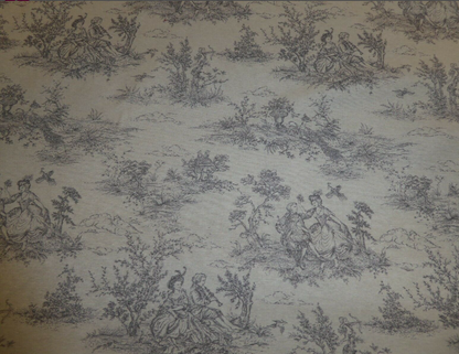 Toile de Jouy Vintage French Grey Tablecloth