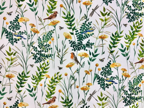 Botanical Birds & Blooms Tablecloth