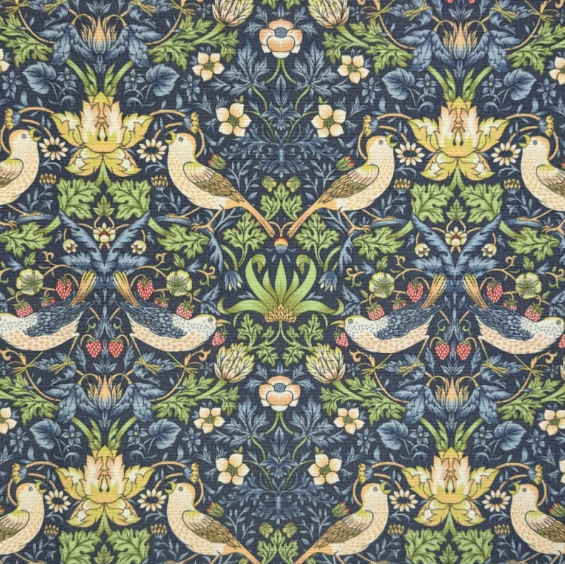 William Morris Strawberry Thief Navy Coated Tablecloth