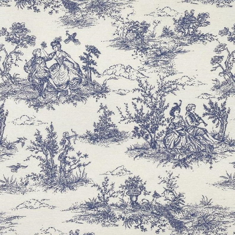 Blue Vintage French Toile De Jouy Cushion Cover