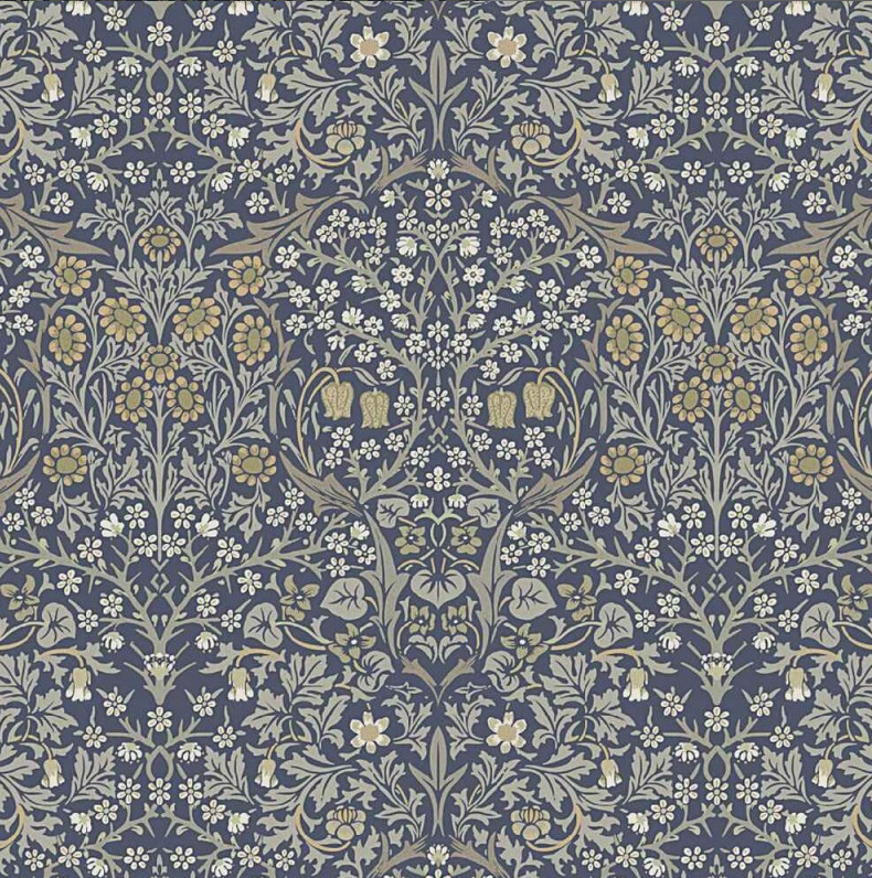 William Morris Blackthorne Floral River Blue Cushion Cover