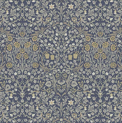 William Morris Blackthorne Floral River Blue Cushion Cover