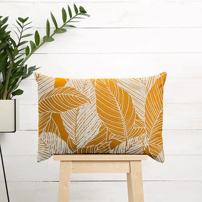 Large Leaves Curry Yellow Tablecloth Available In Many Sizes