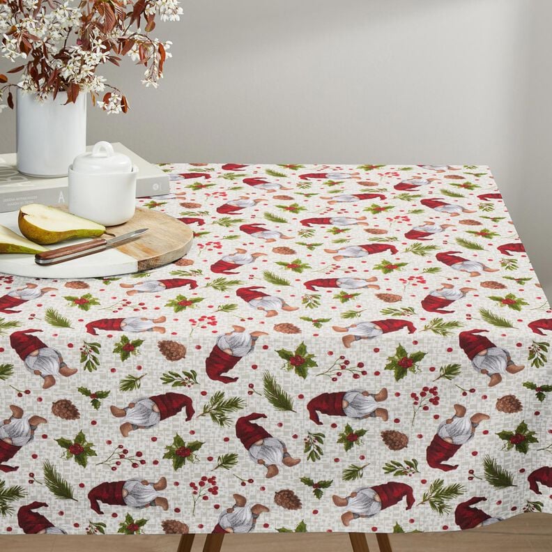 Gnome Holly Christmas Tablecloth