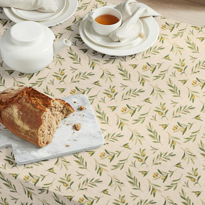 Green Olives  Natural Tablecloth