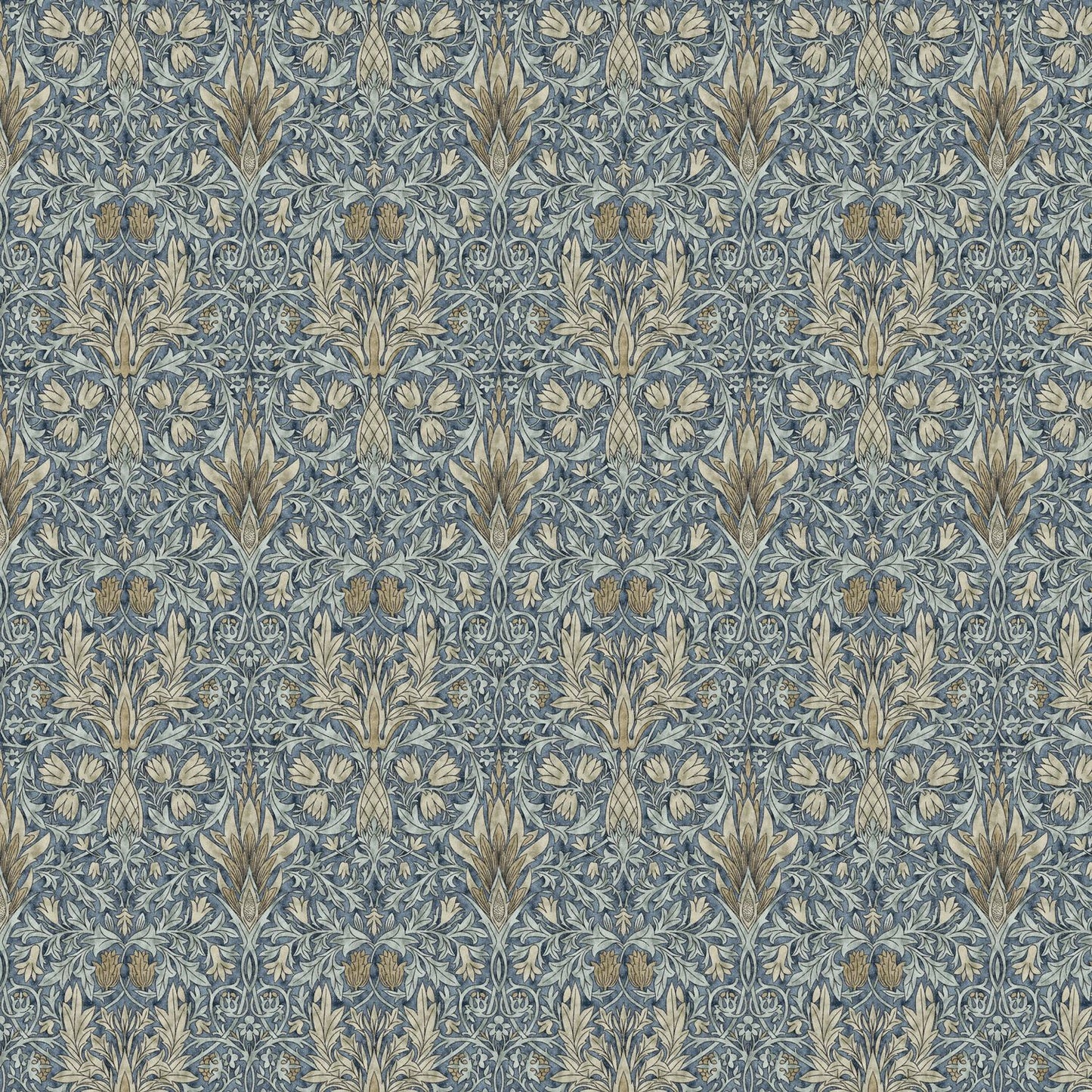 William Morris Snakeshead Denim Cotton Tablecloth