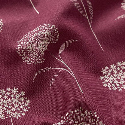 Dandelions Burgundy Natural Tablecloth Available In Many Sizes