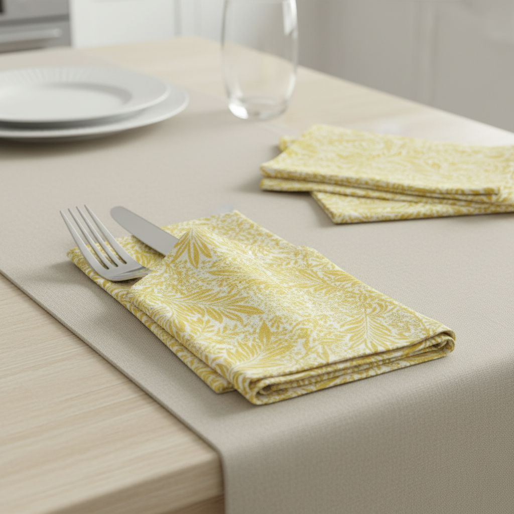 William Morris Larkspur Ochre Yellow Tablecloth
