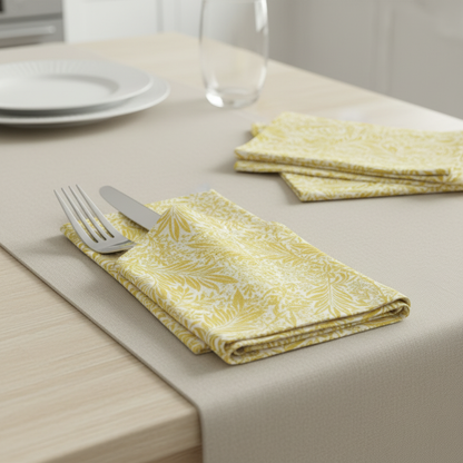 William Morris Larkspur Ochre Yellow Tablecloth